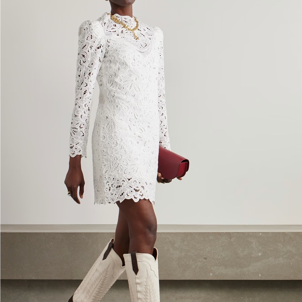Isabel Marant Daphne broderie anglaise ramie mini dress